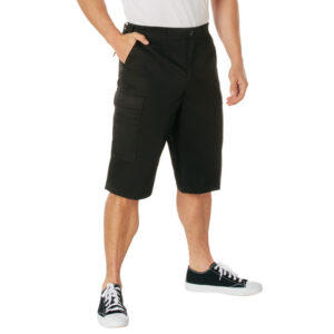 Rothco Long Length BDU Shorts in Black. Tactical Board Shorts