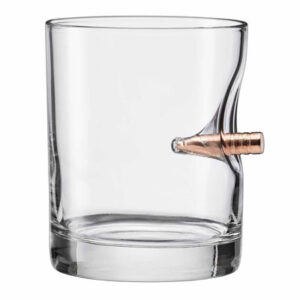 BenShot Bulletproof Rocks Glass with Real Bullet 11oz