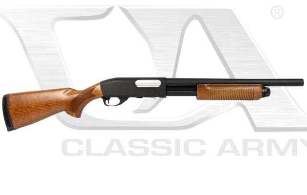 Classic Army CA870 Police Shotgun Spring Powered Metal Body Airsoft Replica Real Wood
