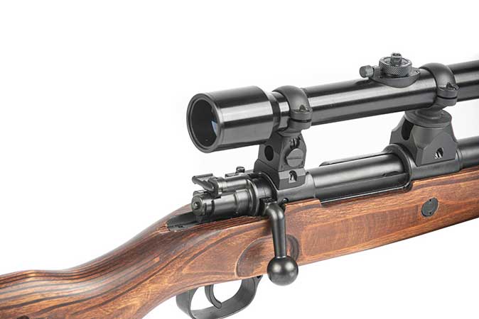 Ares KAR 98K Airsoft Rifle Replica Real Wood Deluxe w Sniper Scope