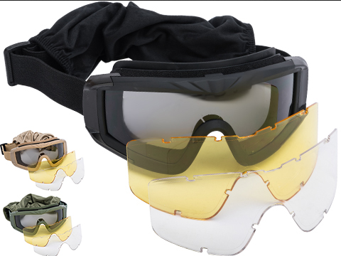 Desert Shield ANSI-Rated Airsoft Goggles with 3 Lens