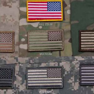 US Flag Reversed Velcro Patch Camo Colors