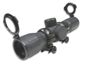 NcSTAR Rubber Armored 4x32 Scope w/ illuminated Sniper Reticle w/ Weaver Mounts (SEECR430R)