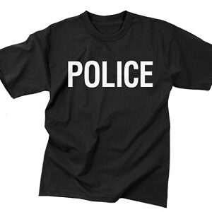 Police T-Shirt Double Sided Black