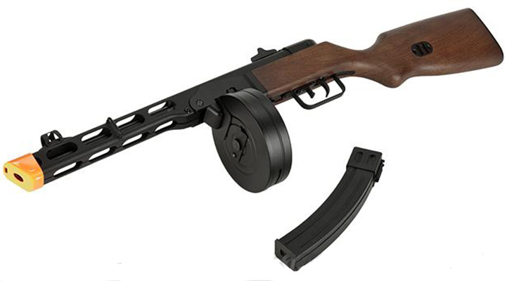 PPSh-41 Steel Body Airsoft AEG Submachine Gun w/ Drum & Stick Magazines
