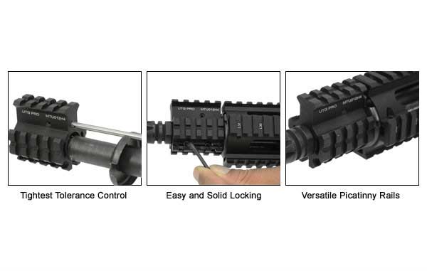 UTG PRO Model 4 High Pro Quad Rail Gas Block for .75" Barrel - Image 3