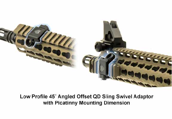 UTG QD Sling Swivel Adaptor Picatinny 45 Degree Angled Offset Mount - Image 4