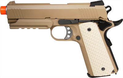 WE-Tech Full Metal 1911 Desert Warrior Socom 4.3 Airsoft Gas Blowback Pistol