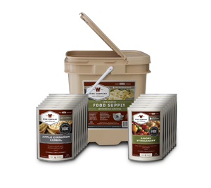 CSS Wise Foods 84 Serving Breakfast and Entree Grab n Go Food Kit Bucket