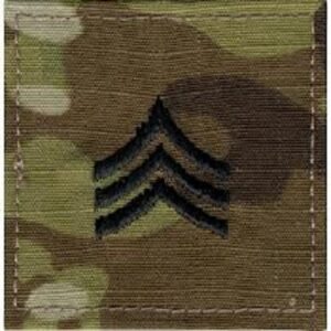 CSS Multicam Embroidered Rank Insignia Staff Sergeant (E6)Hook Back