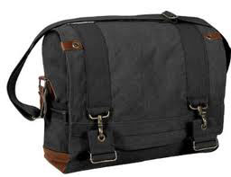 Rothco Vintage Canvas B-15 Pilot Messenger Bag - Black