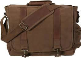 CSS Rothco Vintage Canvas Pathfinder Laptop Bag w/ Leather Accents